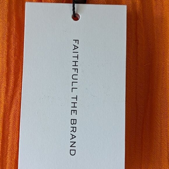 Faithfull French Linen Blend Rupina Pants L NWT Resort Wide Leg | Bold & Bright - Picture 7 of 12